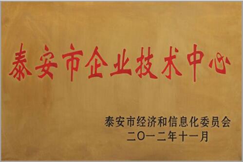 泰安市企業(yè)技術(shù)中心稱號(hào)